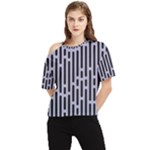 Texture, Stripes, Pattern One Shoulder Cut Out T-Shirt