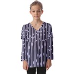 Texture, Stripes, Pattern Kids  V Neck Casual Top