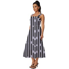 Square Neckline Tiered Midi Dress 