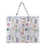 Pattern Seamless Texture Sewing Zipper Large Tote Bag