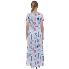 High Waist Short Sleeve Maxi Dress 