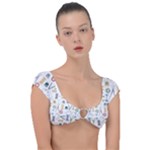 Pattern Seamless Texture Sewing Cap Sleeve Ring Bikini Top