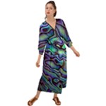 Natural Paua Shell Design Grecian Style  Maxi Dress