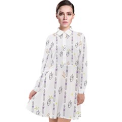 Long Sleeve Chiffon Shirt Dress 