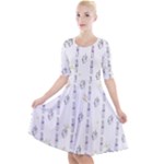 Dreidel Candles Spinning Top Quarter Sleeve A-Line Dress