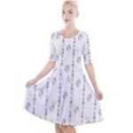 Dreidel Candles Spinning Top Quarter Sleeve A-Line Dress With Pockets