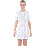 Dreidel Candles Spinning Top Sixties Short Sleeve Mini Dress