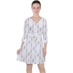 Dreidel Candles Spinning Top Quarter Sleeve Ruffle Waist Dress