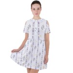 Dreidel Candles Spinning Top Short Sleeve Shoulder Cut Out Dress 