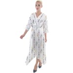 Dreidel Candles Spinning Top Quarter Sleeve Wrap Front Maxi Dress