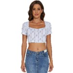 Dreidel Candles Spinning Top Short Sleeve Square Neckline Crop Top 