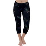 Background Pattern Dragonfly Capri Winter Leggings 