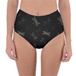 Background Pattern Dragonfly Reversible High-Waist Bikini Bottoms