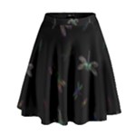 Background Pattern Dragonfly High Waist Skirt