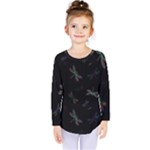 Background Pattern Dragonfly Kids  Long Sleeve T-Shirt