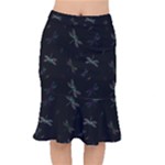 Background Pattern Dragonfly Short Mermaid Skirt