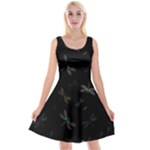 Background Pattern Dragonfly Reversible Velvet Sleeveless Dress