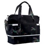 Background Pattern Dragonfly Sports Shoulder Bag with Shoes Compartment