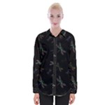 Background Pattern Dragonfly Womens Long Sleeve Shirt