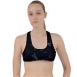 Background Pattern Dragonfly Criss Cross Racerback Sports Bra