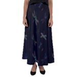 Background Pattern Dragonfly Flared Maxi Skirt