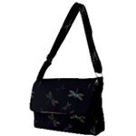 Background Pattern Dragonfly Full Print Messenger Bag (S)