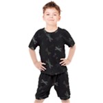 Background Pattern Dragonfly Kids  T-Shirt and Shorts Set