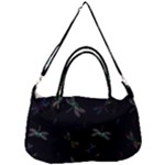 Background Pattern Dragonfly Removable Strap Handbag