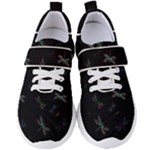 Background Pattern Dragonfly Women s Velcro Strap Shoes