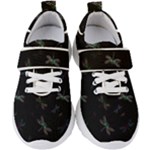 Background Pattern Dragonfly Kids  Velcro Strap Shoes