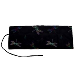 Background Pattern Dragonfly Roll Up Canvas Pencil Holder (S) from ArtsNow.com