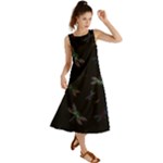 Background Pattern Dragonfly Summer Maxi Dress