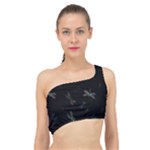 Background Pattern Dragonfly Spliced Up Bikini Top 