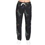 Background Pattern Dragonfly Women Velvet Drawstring Pants