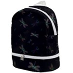 Background Pattern Dragonfly Zip Bottom Backpack