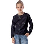 Background Pattern Dragonfly Kids  Long Sleeve T-Shirt with Frill 