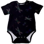 Background Pattern Dragonfly Baby Short Sleeve Bodysuit