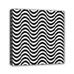 Black White Wave Pattern Wavy Water Seamless Mini Canvas 6  x 6  (Stretched)