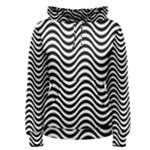 Black White Wave Pattern Wavy Water Seamless Women s Pullover Hoodie