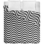 Black White Wave Pattern Wavy Water Seamless Duvet Cover Double Side (California King Size)