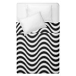 Black White Wave Pattern Wavy Water Seamless Duvet Cover Double Side (Single Size)