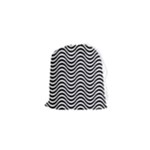 Black White Wave Pattern Wavy Water Seamless Drawstring Pouch (XS)