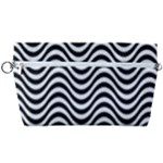 Black White Wave Pattern Wavy Water Seamless Handbag Organizer