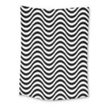 Black White Wave Pattern Wavy Water Seamless Medium Tapestry