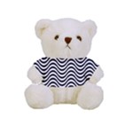 Black White Wave Pattern Wavy Water Seamless Full Print Tee for Cuddly Teddy Bear