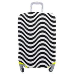 Black White Wave Pattern Wavy Water Seamless Luggage Cover (Medium) from ArtsNow.com