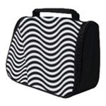 Black White Wave Pattern Wavy Water Seamless Full Print Travel Pouch (Small)