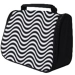 Black White Wave Pattern Wavy Water Seamless Full Print Travel Pouch (Big)