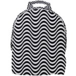 Black White Wave Pattern Wavy Water Seamless Mini Full Print Backpack