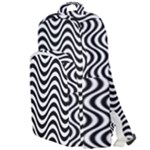 Black White Wave Pattern Wavy Water Seamless Double Compartment Backpack